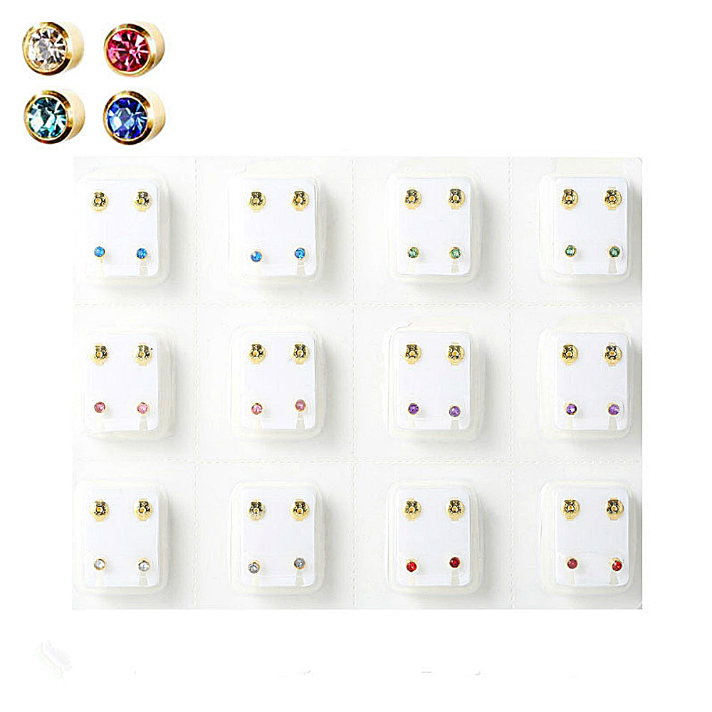 12 Pairs Crystal Medical Earri - Body Jewelry Surgical Steel review and price