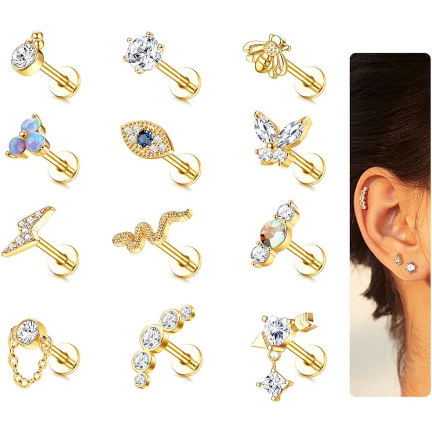 Bobisty 1Pc Cartilage Earrings - Body Jewelry Surgical Steel review and price