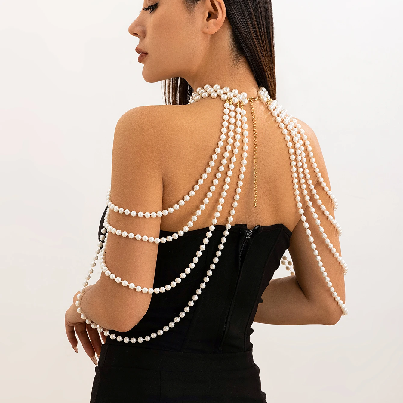Bridal Tassel Imitation Pearl  - Body Jewelry Necklace review and price