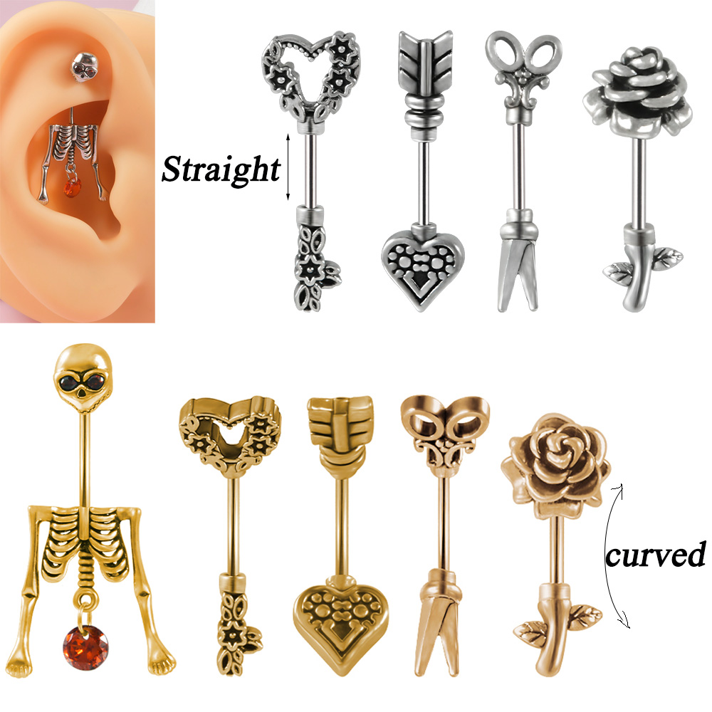 1PC Vintage Surgical Steel Ske - Body Jewelry Surgical Steel review and price