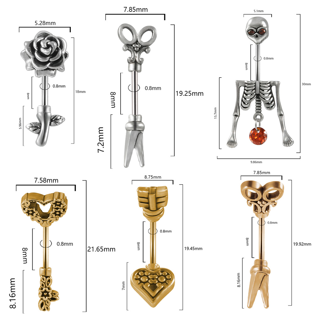 1PC Vintage Surgical Steel Ske - Body Jewelry Surgical Steel review and price