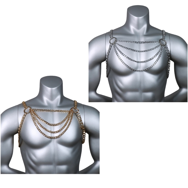 Men's Sexy Metal Body Chest Ch - Body Jewelry Retainers review and price
