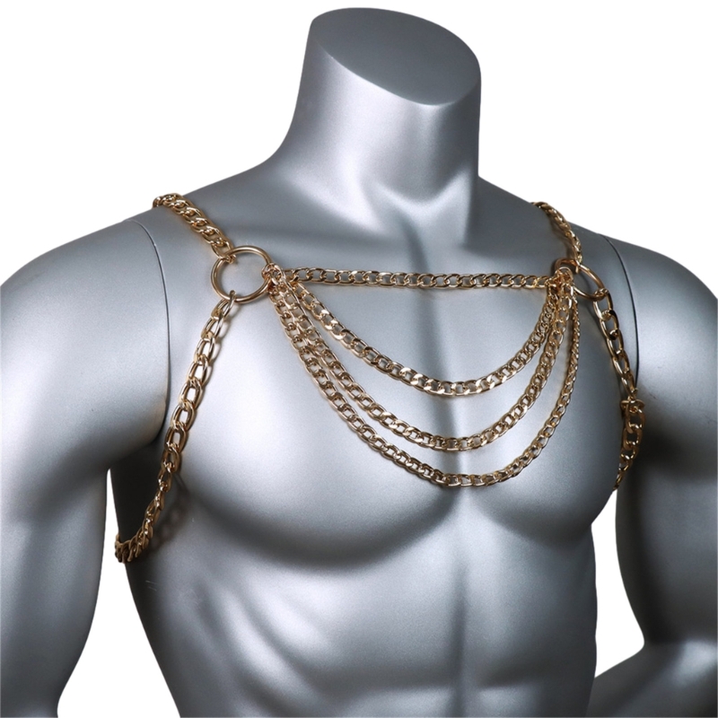 Men's Sexy Metal Body Chest Ch - Body Jewelry Retainers review and price