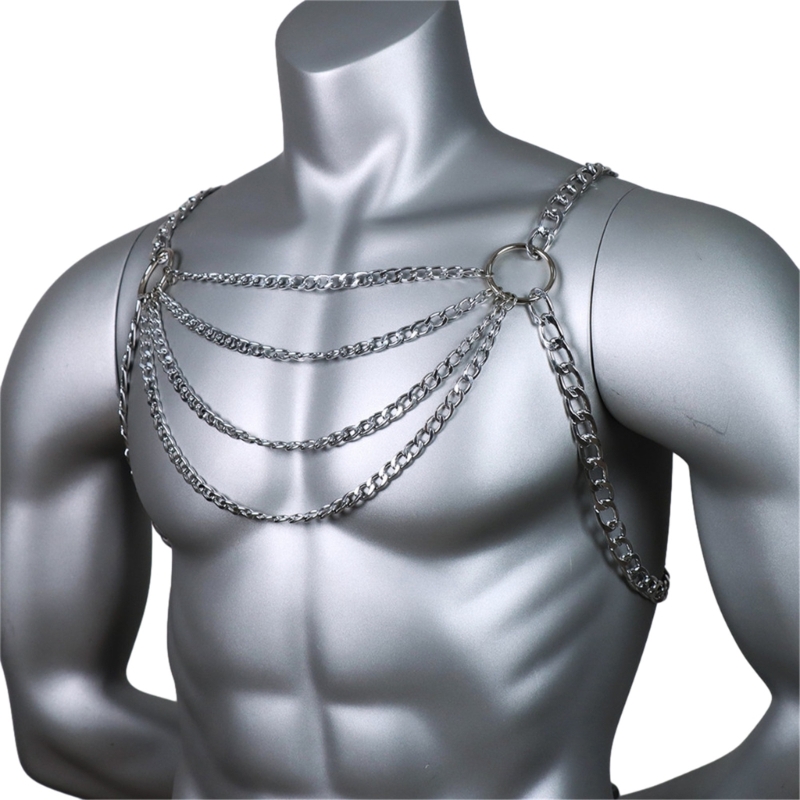 Men's Sexy Metal Body Chest Ch - Body Jewelry Retainers review and price