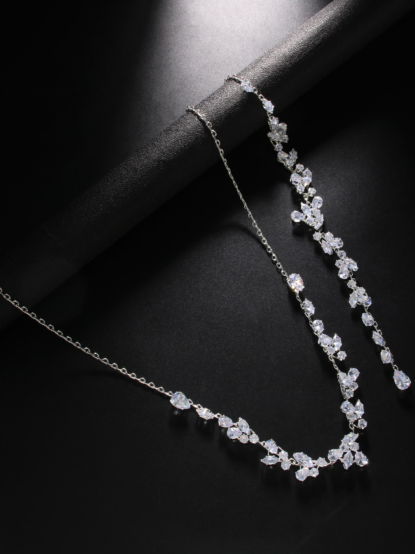 Crystal Leaf Backdrop Necklace - Body Jewelry Necklace review and price