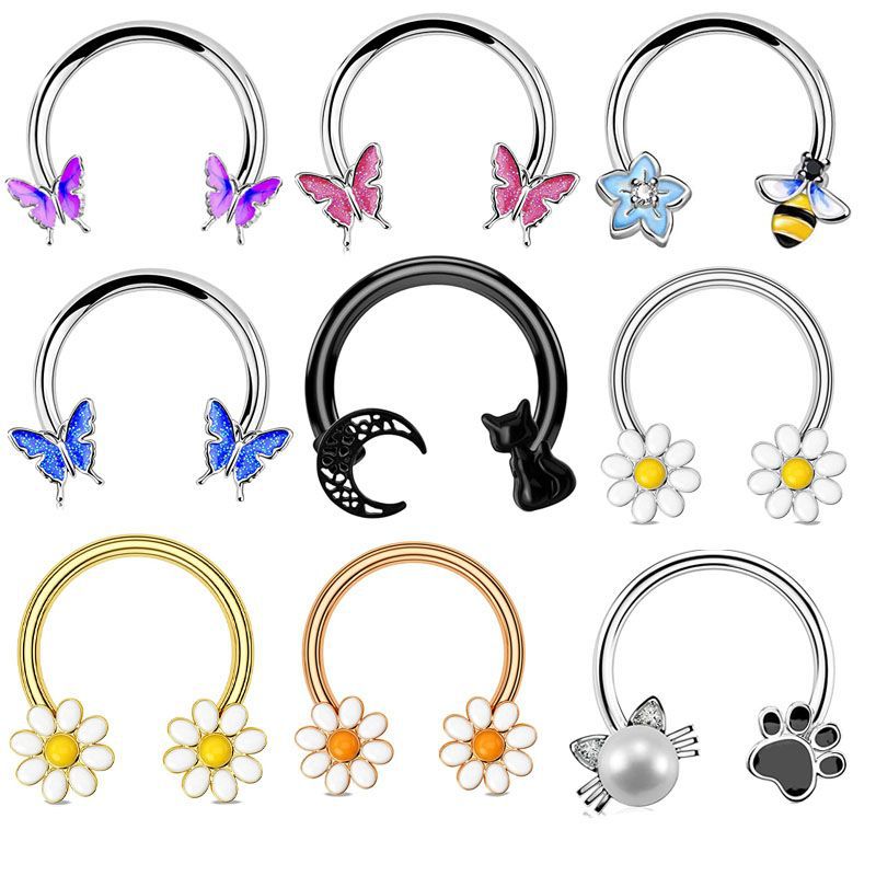 16G Septum Ring Daith Piercing - Body Jewelry Surgical Steel review and price