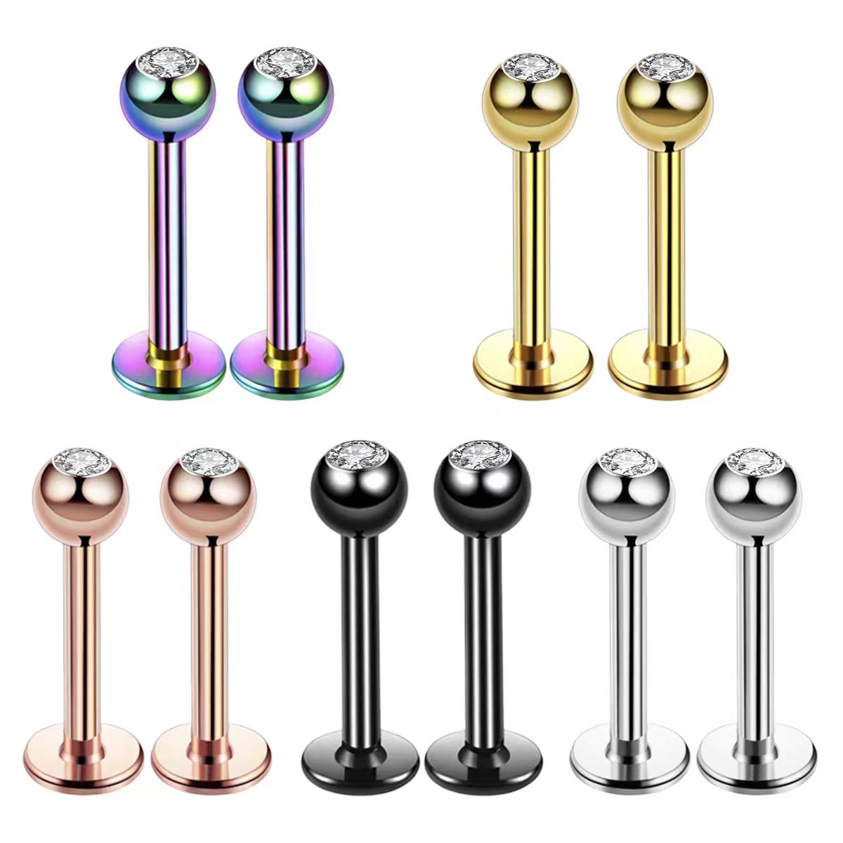 16G Surgical Steel Ball Top CZ - Body Jewelry Surgical Steel review and price