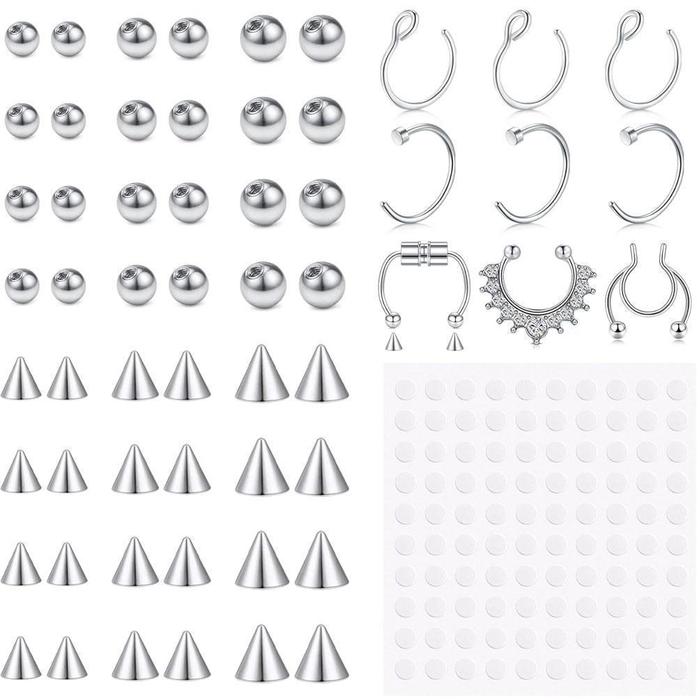 1-157Pcs Set Fake Eyebrow Ring - Body Jewelry Replacement Ball review and price